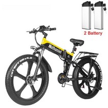 안티프래질 (EU 재고) 전기 자전거 1000W 48 남자 26 "접이식 4.0 지방 타이어 ebike 눈 전자 산악, 10 2 Batter 17Ah Yellow, 한개옵션1