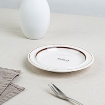 시라쿠스 메이플 홈카페 디저트접시 원형접시, 1P, 라인브라운