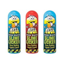 Slime Licker MEGA 크기 사워 롤링 액상 캔디 3팩 빨간 딸기 1개 파란색 Razz 맛 2개 병당 3온스 독성 폐기물 TikTok 챌린지 트렌드