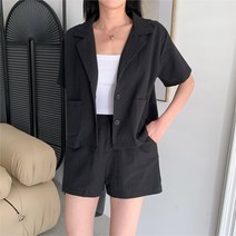 셀러허브 여성패션 [코지23] 여자 여름코디 스타일리시 캐주얼 반팔 린넨 자켓