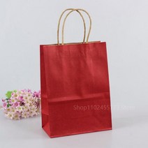 크라프트 쇼핑백 종이 봉투 손잡이 다기능 재활용 가방 달린 쇼핑 크래프트 축제 선물 개 0, 39.wine red  21x27x11cmM30pcs