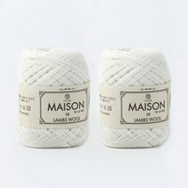 [앵콜스] (10+1)램스울 메종실(2볼세트) 뜨개실 털실 손뜨개, 01.화이트