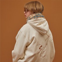 꼼파뇨 [기모] Geppetto 자수 후드 크림 - 1