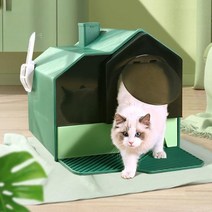 위로들어가는 냄세없는 완전 밀폐형 가정용 침대 팬 쓰레기통 모래잡는 후드 대형, D white