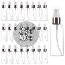 [25개묶음판매] 금속스프레이 20ml 30ml 50ml 60ml 75ml 80ml 100ml 스프레이공병 미스트용기, 80ml 투명용기, 실버캡, 25개