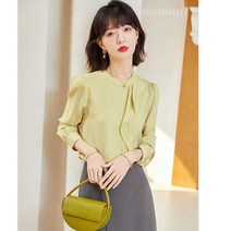 봄 소프트 무드 프릴 디자인 소탈 셔츠 여 봄 무드 셔츠