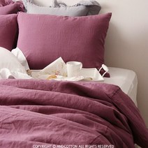 바보사랑 프렌치린넨베딩라인 (라즈베리퍼플) SS Q K.앤코튼, SS세트(홑겹이불커버_베개커버1)
