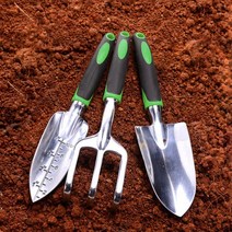 원예 모종삽 3종세트 (그린) 부삽 모종삽 갈퀴, 1개