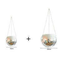 거울 반사경 garden pot planters disco ball outdoor flower pots rope mirror hang basket wall home room 정원, 세트