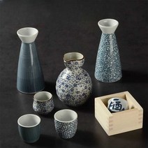 히노끼 도쿠리 사케잔 일본 세트 쥰마이 쿠보타, 라인 술주전자 200ML (세라믹)