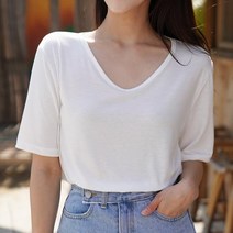 난닝구 여성용 데파르 유 브이넥 반팔티