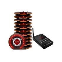 카페진동벨 음식점 커피 식당 JINGLE BELLS CTP203R 무선 코스터 버저 페이징 시스템 호출 대기열 웨이터 교회 보육 바 카페 푸드코트, Wine Red One set, UK