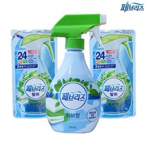 페브리즈 허브향 용기1(370ml)+리필2(320ml) 세트 섬유탈취제 상쾌한향 냄새 체취 제거