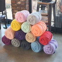 통통한 두꺼운실 DIY 왕모찌실 패브릭 얀 굵은실 암 핸드 니팅 루피망고실 2.5cm, 베이지, 500g