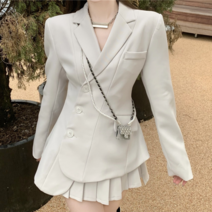 나루니 여성마이 정장상의 정장마이 정장자켓 아이보리 허리슬림 핏좋은