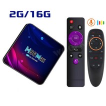 TV수신기 지상파안테나 공중파안테나 공청안테나 Woopker-H96 Max 박스 V Rockchip RK3318 안드로이드 듀얼 와이파이 2.4G/5G BT 4.0 4K HDR, 04 2G 16G Voice RC A_01 미국 플러그