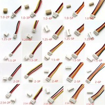 10 세트 SH1.0 JST1.25 ZH1.5 PH2.0 XH2.54 커넥터 여성 + 남성 2/3/4/5/6/7/8/9/10P 플러그 10/20/30cm, JST 1.25MM|20CM|4P