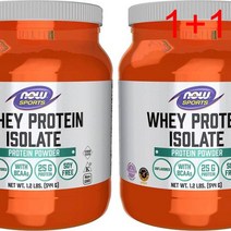 [1+1] NOW 스포츠 뉴트리션 웨이 프로틴 아이솔레이트 BCAAs 무맛 1.2 파운드 파우더