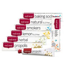 레드씰 코스트코 네추럴 프로폴리스 스모커스 베이킹소다 허브 레몬 SLS 프리 치약 x5개, 01_프로폴리스 치약 100g x5개