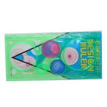 멀티 모양의 플라스틱 눈금자 그림 그리기 템플릿 타원형 기하학적 곡선 패턴 문구 사무 용품, 1 Pcs green 11