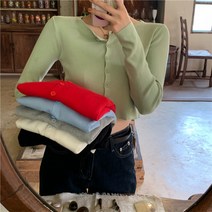 데일리 캐쥬얼 미니 크롭 가디건 가을 봄 귀여운