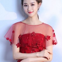 한국어 솔리드 풀오버 꽃 레이스 들러리 드레스 스커트 망토 여성의 자외선 차단 의류 목도리 쉬폰 투명 케이프 R39