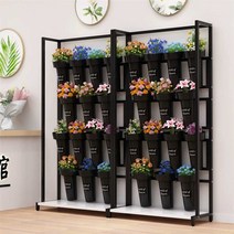 꽃집 진열대 꽃다발 선반대 화분 판매대 꽃가게 생화 전시대, 3단100x폭37x150cm(통11)블랙흰색