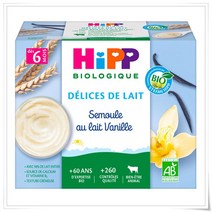 HIPP Vanilla milk semolina from 6 months 힙 바닐라 밀크 세몰리나 6개월 이유식 4개입 100g