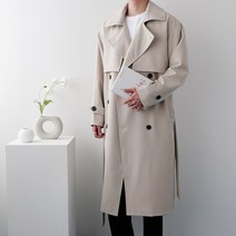 더블 벨트 오버핏 롱 트렌치 코트(4color)