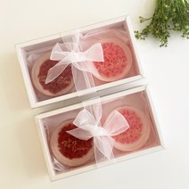 카네이션비누 2구 수제비누 + 감사카드증정 [미노천연공방], 뻘강+분홍