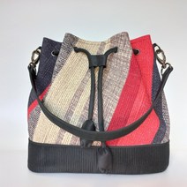 여성 크로스 도트 버킷 미니 백 가벼운 수제 국산 누빔 누비 가방