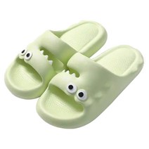 1+1 영차유통 마카롱 악어 캐릭터 무소음 거실 푹신한 실내화 슬리퍼, 블랙 40-41, 블랙44-45