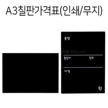 POP A3 칠판가격표 1개 양면인쇄 타공가능 블랙보드, 타공(세로)+포켓클립 1개, 양면인쇄 (세로) 1개