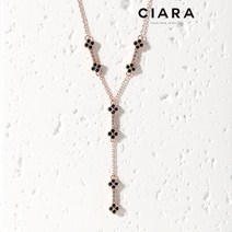 CIARA 14K Modena 블랙 오또 클로버 T 목걸이(GoldPlated)