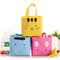 귀여운 캐릭터 애니멀 보온 보냉 런치백 도시락 가방 피크닉보냉백 예쁜보냉백 아이스박스 아이스백 캠핑보, 스카이