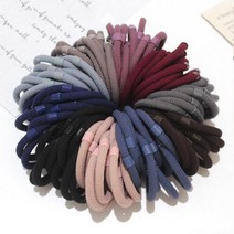 미다미 100P 대용량 짱짱한 도톰한 통통 머리끈 고무줄 (블랙/톤다운)