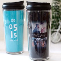 해시태그 포토 커플 사진 텀블러 선물포장, 스테인리스[ 420ml](+8000)