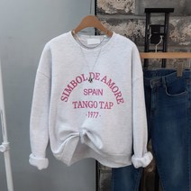 상상그이상 여성용 국내제작 심볼 기모 맨투맨 고급 원단 색감예쁜 베이직핏 컬러풀한 영문 레터링 포인트 가성비 좋은 가볍고 부드러운 따뜻한 겨울맨투맨