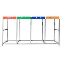 200리터 재활용쓰레기 분리수거함 대용량 대형 아파트 빌라 공사현장 실외용 철제 분리수거대, 4구