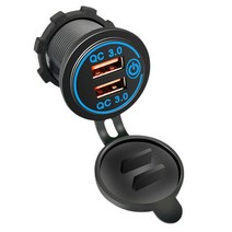 차량용충전포트 볼트메타 집어등 파워뱅크 DIY 자동차 차량 시거소켓, QC3.0 USB충전포트, 그린
