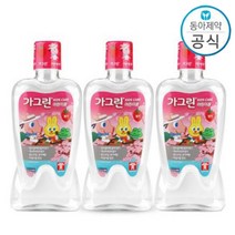 동아제약 가그린 어린이 380ml 사과 딸기 풍선껌 가그린 키즈 가글 충치예방_딸기맛, 딸기맛3개