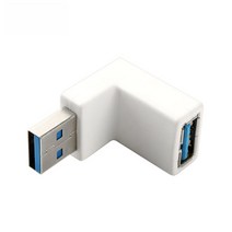 USB 3.0 젠더- 연장(M/F) 꺾임형/White 하향 90도 / 젠더/커넥터/D-Sub