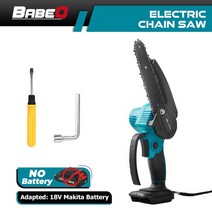 미니전기톱 무선전기톱 소형 가지치기 전동 충전식 기계 미니 전기 체인 톱 무선 정원 벌목용 마키타 18V 배터리용 목공 절단 도구 6 인치, [01] no battery, 01 no battery