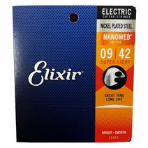 공식수입정품<br>Elixir - NANOWEB Electric Super Light / 나노웹 일렉기타 스트링 009-042 (12002)