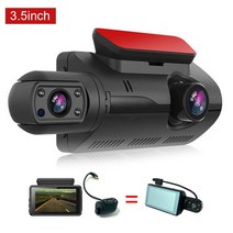 2렌즈 자동차 비디오 레코더 HD 1080P 대시 캠 와이파이 블랙 박스 avto dvr IPS 카메라 나이트 비전 루프, 02 3.5 inch_01 아무도