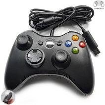 겜보이 XBOX 360 유선 컨트롤러 엑스박스패드 PC 게임패드 조이패드 + 게이밍 손가락장갑, 핑크