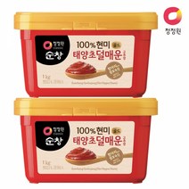 청정원순창 100% 현미 골드 태양초 덜매운 고추장, 1kg, 2개