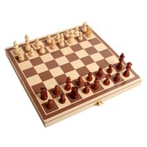 인터바겐 고급 원목 대형 접이식 자석 체스 체커 체스판 체스게임 보드게임 세트, 접이식 원목 일반형 체스판-중형
