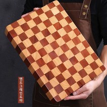 HAZAGU 엔드그레인 도마 나무 원목 플레이팅, 큐브 나무도마