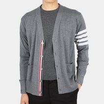 디몬트 22 S/S 톰브라운 남성 사선완장 V넥 울 가디건(진그레이) MKC002A 00014 038